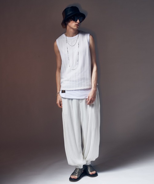 メッシュレイヤードトップ Mesh Layered Tank Top / メッシュレイヤードタンクトップ（タンク