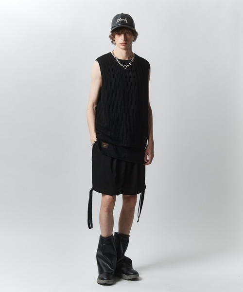 glamb(グラム)の「Mesh Layered Tank Top / メッシュレイヤードタンクトップ(タンクトップ・メンズ・ホワイト/ブラック・S/L/M)」の19枚目の写真