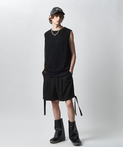 メッシュレイヤードトップ UN3D. タンクトップ ノースリーブ MESH LAYERED N/S TOP / メッシュ