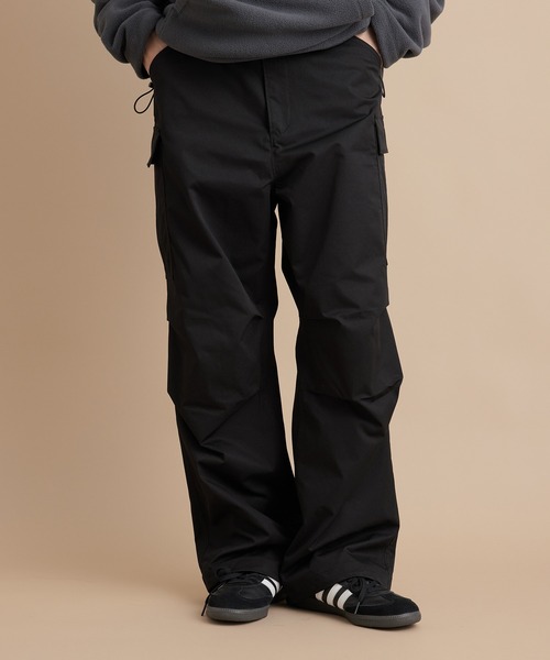 re_k by JUNRED（レクバイジュンレッド）の「re_k by JUNRED / ミニマルワイドカーゴパンツ（カーゴパンツ・メンズ・ブラック/ライトグレー/カーキ・S/M/L）」の4枚目の写真