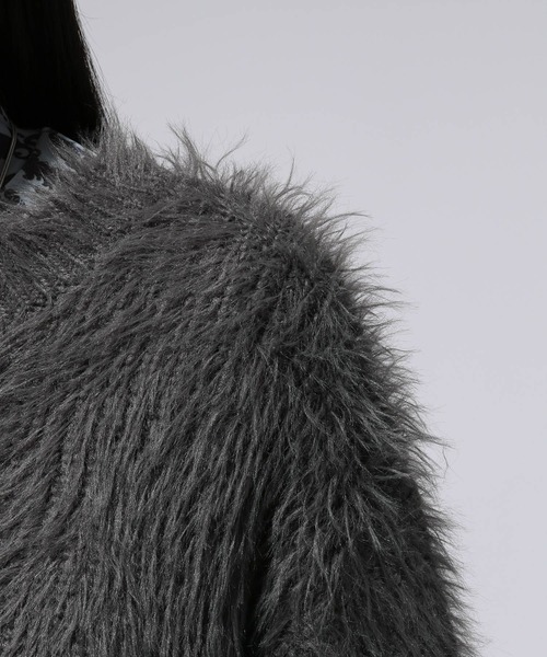 HARE(ハレ)の「2WAYロングシャギーカーディガン(HARE)(カーディガン/ボレロ・レディース・ライトグレー/チャコールグレー/ネイビー・FREE)」の19枚目の写真