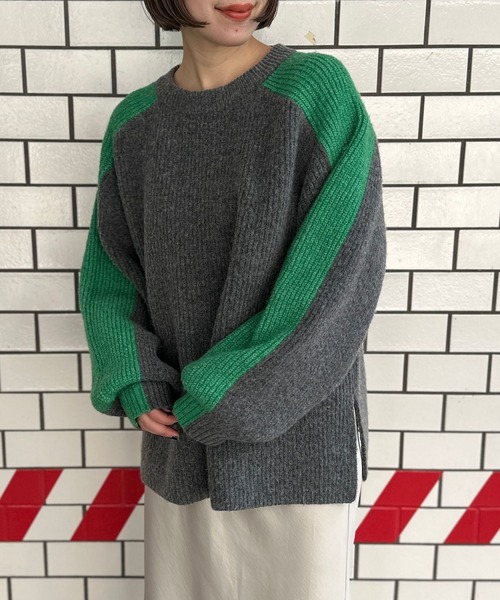 LEPSIM（レプシィム）の「7ゲージ配色ラインプルオーバー 971329