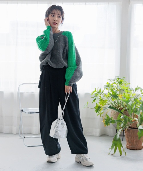 LEPSIM（レプシィム）の「7ゲージ配色ラインプルオーバー 971329