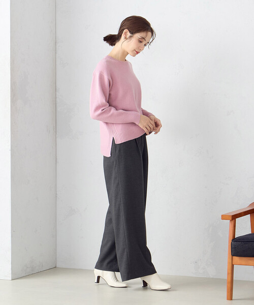 COMME CA ISM(コムサイズム)の「【good price】1枚で華やか!!カラーニット(ニット/セーター・レディース・ホワイト/グレー/ピンク/サックスブルー/チャコール・MEDIUM/LARGE)」の11枚目の写真
