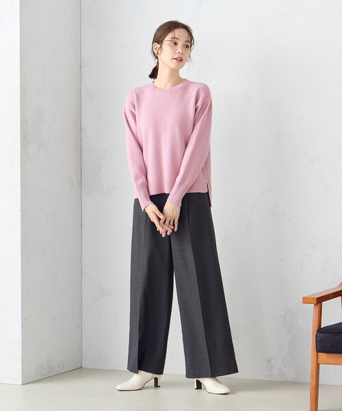 COMME CA ISM(コムサイズム)の「【good price】1枚で華やか!!カラーニット(ニット/セーター・レディース・ホワイト/グレー/ピンク/サックスブルー/チャコール・MEDIUM/LARGE)」の12枚目の写真