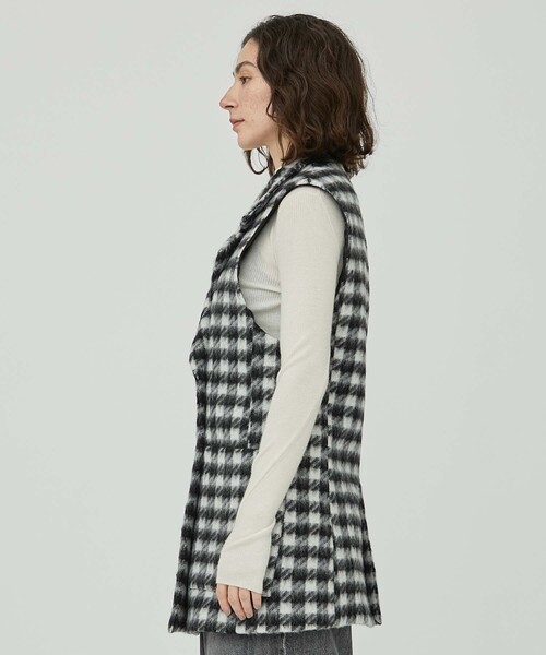 IHNN（イン）の「【IHNN/イン】モヘアスリーブレスチェックベスト（ベスト・レディース・チェック・38）」の8枚目の写真