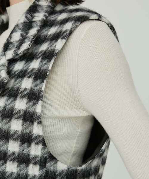 IHNN（イン）の「【IHNN/イン】モヘアスリーブレスチェックベスト（ベスト・レディース・チェック・38）」の7枚目の写真