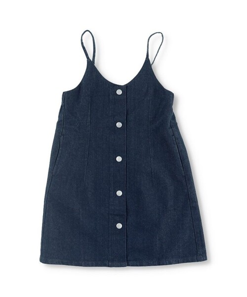 EDWIN(エドウィン)の「【Ou? by EDWIN】フロントボタンジャンパースカート(スカート・キッズ・ネイビー・100/110/120/90/150/130/140)」の2枚目の写真
