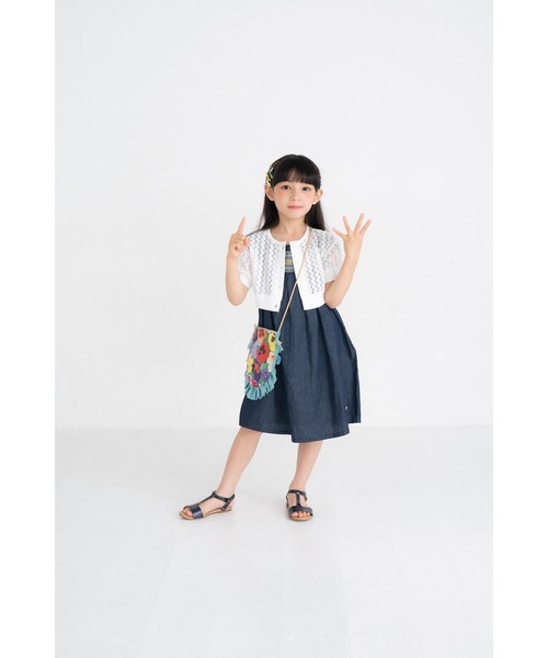 nino（ニノ）の「綿麻デニムスモックし刺繍ワンピース（ワンピース