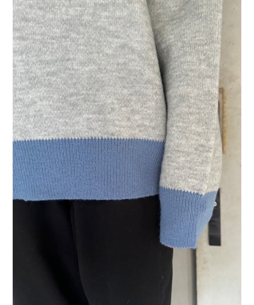 EGOIST（エゴイスト）の「リバーシブル配色ニットトップス（ニット/セーター・レディース・ブラック/アイボリー/グレー・FREE）」の5枚目の写真