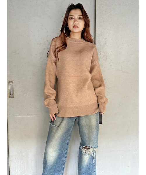 EGOIST（エゴイスト）の「リバーシブル配色ニットトップス（ニット/セーター・レディース・ブラック/アイボリー/グレー・FREE）」の11枚目の写真