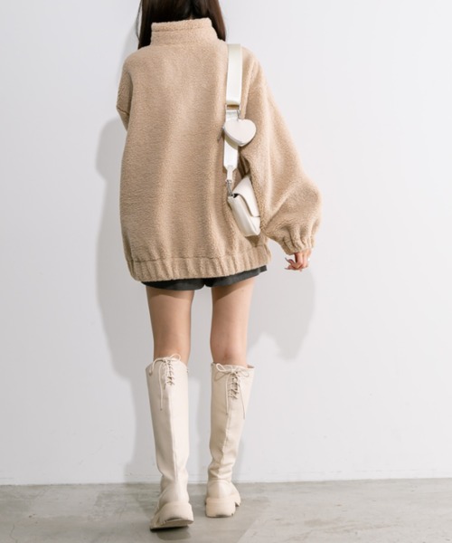 OLIVE des OLIVE（オリーブデオリーブ）の「お出かけボアチュニック 1032060280（ブルゾン・レディース・ラベンダー/オフホワイト/グレイッシュベージュ/ライトベージュ・FREE）」の14枚目の写真