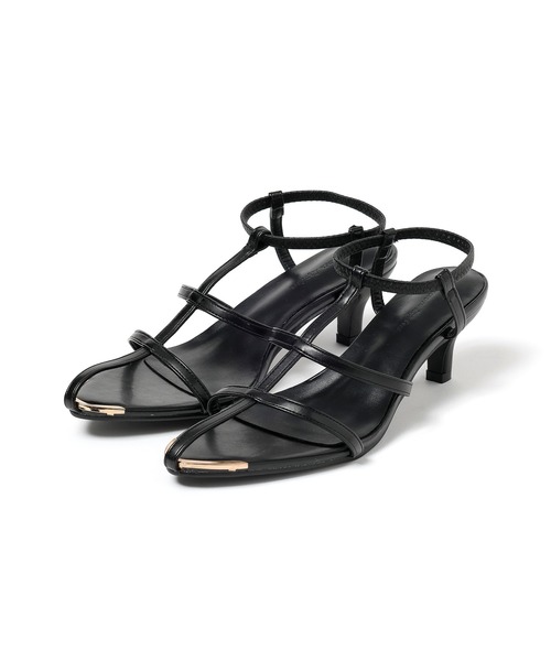 mysty woman（ミスティウーマン）の「ヌーディーストラップサンダル 996696（サンダル・レディース・ブラック/オフホワイト・MEDIUM/LARGE）」の7枚目の写真