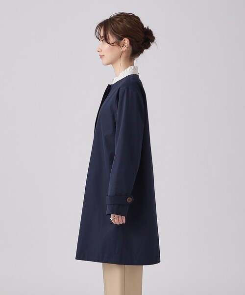 SHOO・LA・RUE（シューラルー）の「◆【防花粉/撥水】ベーシック ノーカラーコート（ノーカラーコート・レディース・ベージュ/ネイビー・02/03/04）」の18枚目の写真