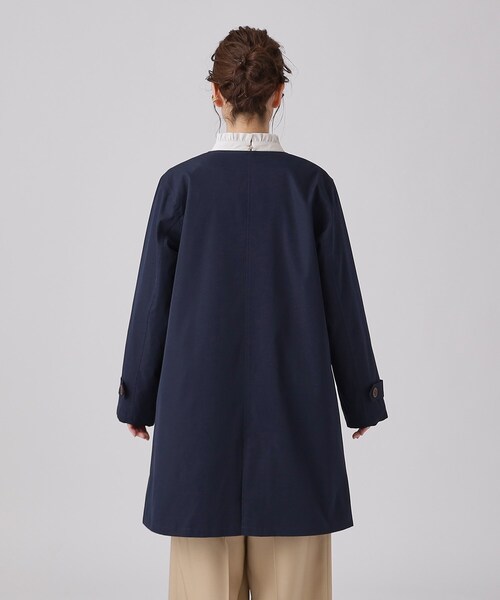 SHOO・LA・RUE（シューラルー）の「◆【防花粉/撥水】ベーシック ノーカラーコート（ノーカラーコート・レディース・ベージュ/ネイビー・02/03/04）」の19枚目の写真
