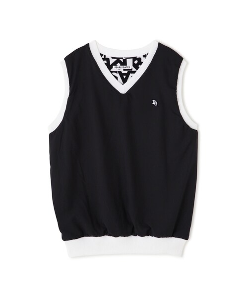 PEARLY GATES リバーシブル Vネック ニットベスト ランダムロゴ S PEARLY GATES（パーリーゲイツ）の「リバーシブルVネックニットベスト