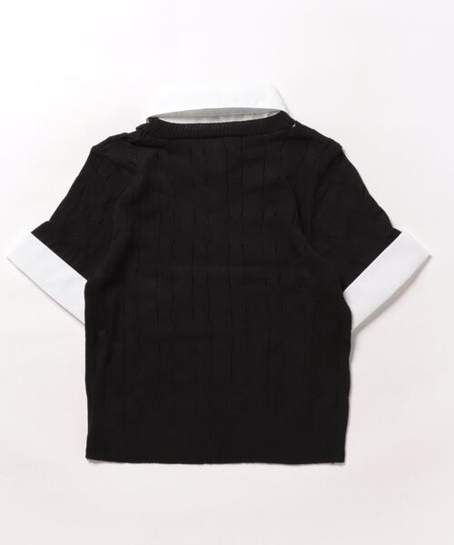 titty＆Co. PETIT（ティティアンドコープティ）の「レイヤードニットシャツトップス（ニット/セーター・レディース・ブラック/ベージュ/グレー/ピンク・FREE）」の5枚目の写真