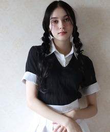 titty＆Co. PETIT | レイヤードニットシャツトップス(ニット/セーター)