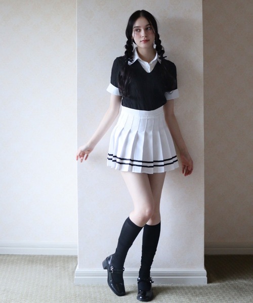 titty&amp;co - titty&amp;Co. ティティアンドコー肩開きリブニット BURBERRYスカート TITTY&CO.（ティティーアンドコー）の「【TITTY&CO.】ロゴ入り