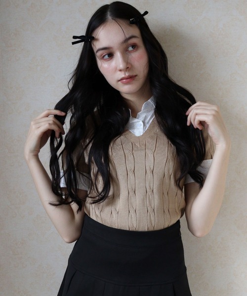 titty&amp;co - titty&amp;Co. ティティアンドコー肩開きリブニット BURBERRYスカート TITTY&CO.（ティティーアンドコー）の「【TITTY&CO.】ロゴ入り