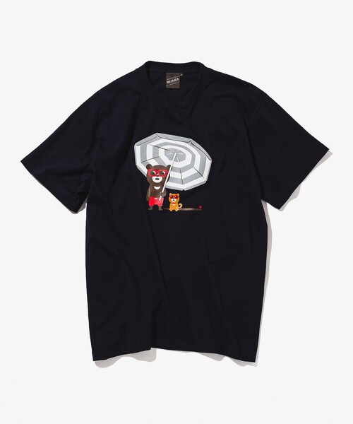 BEAMS T（ビームスティー）の「BEAMS T / パラソル ベアー Tシャツ（Tシャツ/カットソー・メンズ・ホワイト/ネイビー・XL/L/M/S）」の2枚目の写真