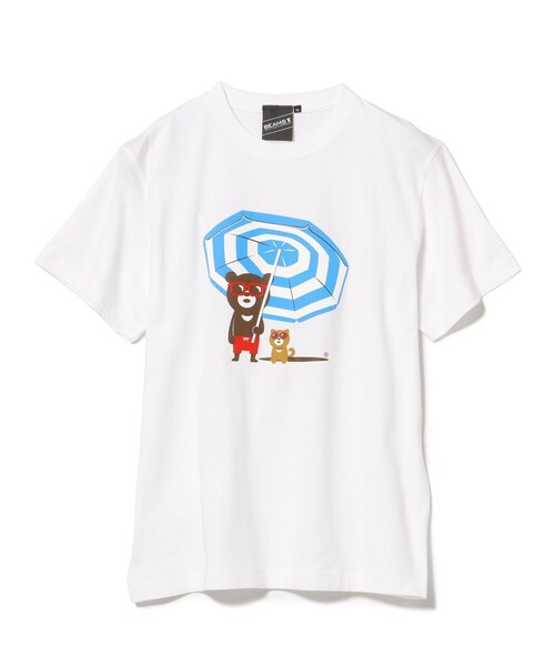 BEAMS T（ビームスティー）の「BEAMS T / パラソル ベアー Tシャツ（Tシャツ/カットソー・メンズ・ホワイト/ネイビー・XL/L/M/S）」の4枚目の写真