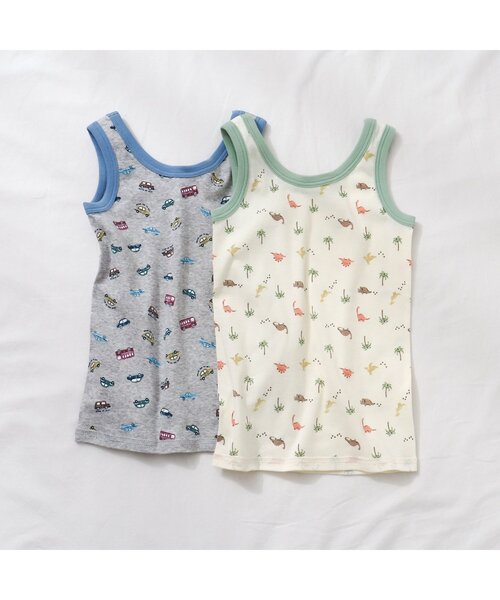 apres les cours（アプレレクール）の「BOYSフライスタンクトップ_前後ろOK（タンクトップ・キッズ・グレー/アイボリー・110/80/100/120/90/130）」の14枚目の写真