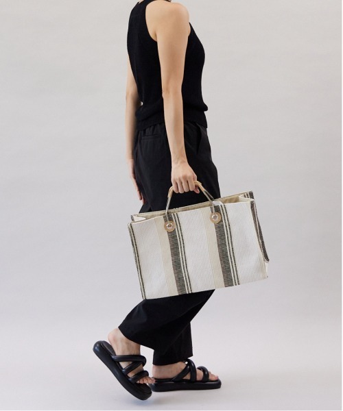 CONTROL FREAK（コントロールフリーク）の「CONTROL FREAK(コントロールフリーク)メタルハンドルストライプトート（トートバッグ・レディース・アイボリー/イエロー/パープル・FREE）」の11枚目の写真