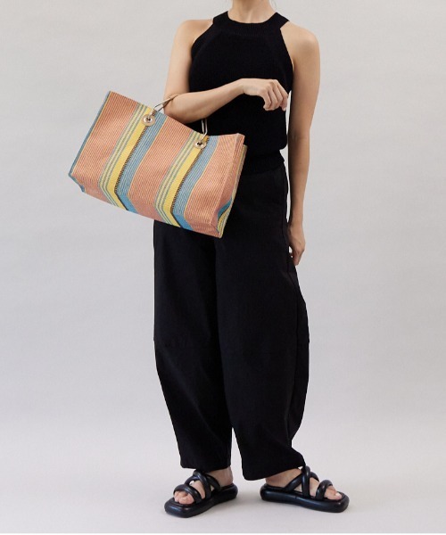 CONTROL FREAK（コントロールフリーク）の「CONTROL FREAK(コントロールフリーク)メタルハンドルストライプトート（トートバッグ・レディース・アイボリー/イエロー/パープル・FREE）」の13枚目の写真