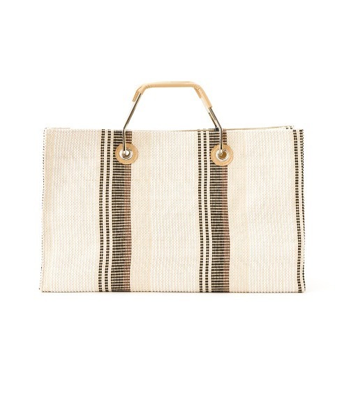 CONTROL FREAK（コントロールフリーク）の「CONTROL FREAK(コントロールフリーク)メタルハンドルストライプトート（トートバッグ・レディース・アイボリー/イエロー/パープル・FREE）」の17枚目の写真