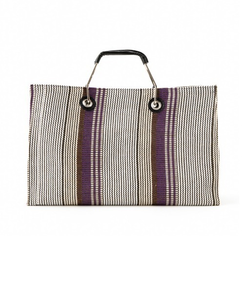 CONTROL FREAK（コントロールフリーク）の「CONTROL FREAK(コントロールフリーク)メタルハンドルストライプトート（トートバッグ・レディース・アイボリー/イエロー/パープル・FREE）」の19枚目の写真