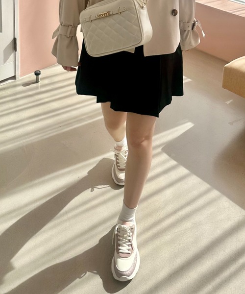 ORiental TRaffic（オリエンタルトラフィック）の「グリッター切替パーツスニーカー OT3732（スニーカー・レディース・ベージュ/ピンク/ホワイト・35/36/37/38/39/40/41/34/42）」の7枚目の写真