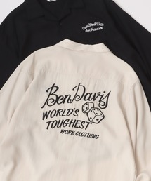 BEN DAVIS/ベンデイビス FIFTIES LS SHIRT/オーバーサイズ ドレープ バックチェーン刺繍 オープンカラーシャツ/トロミシャツ