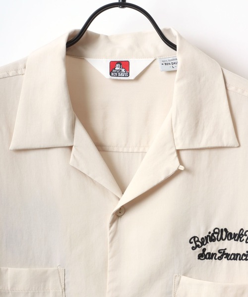 BEN DAVIS（ベンデイビス）の「BEN DAVIS/ベンデイビス FIFTIES LS SHIRT/オーバーサイズ ドレープ バックチェーン刺繍 オープンカラーシャツ/トロミシャツ（シャツ/ブラウス・メンズ・ブラック/アイボリー・M/L/XL）」の11枚目の写真
