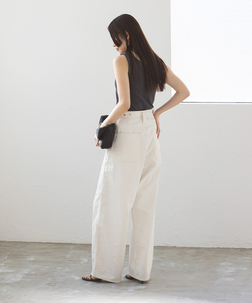 SERGE de bleu（サージ）の「【SERGE de bleu】PAINTER PANTS（デニムパンツ・レディース・ホワイト・36/38）」の4枚目の写真