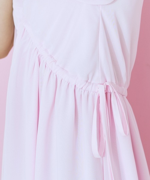 marun（マルン）の「＜大きいサイズ＞　サイドリボンシフォンワンピース marun（ワンピース・レディース・ベージュ/ピンク・L/LL/3L/4L/5L）」の21枚目の写真