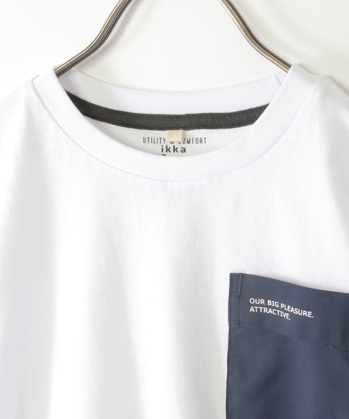 ikka（イッカ）の「異素材ポケット付きTシャツ（120~160cm）（Tシャツ/カットソー・キッズ・ブラック/オフホワイト・150/140/130/120/160）」の5枚目の写真