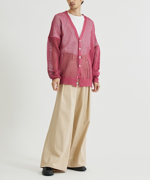 ヌコsulvam サルバム ウールメッシュカーディガン バーガンディー sulvam / サルバム】MT-K07-860 KNIT CARDIGAN/ニット