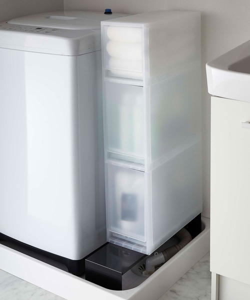 tower（タワー）の「tower(タワー) 伸縮洗濯機排水口上ラック（ランドリーグッズ・レディース・ブラック/ホワイト・F）」の4枚目の写真