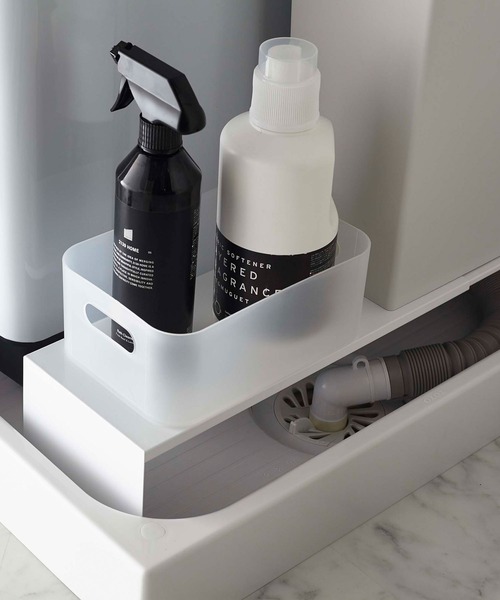 tower（タワー）の「tower(タワー) 伸縮洗濯機排水口上ラック（ランドリーグッズ・レディース・ブラック/ホワイト・F）」の6枚目の写真