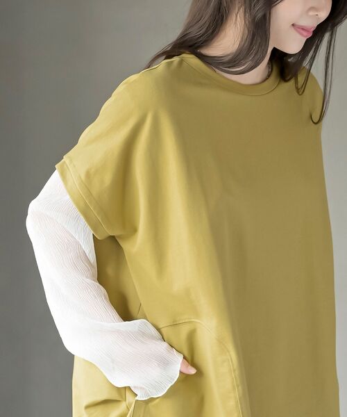 ミニ裏毛ポケットツキワイドプルオーバー（Tシャツ/カットソー