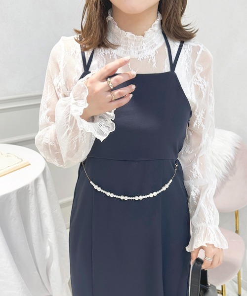 apres jour（アプレジュール）の「パールベルト付きキャミワンピース