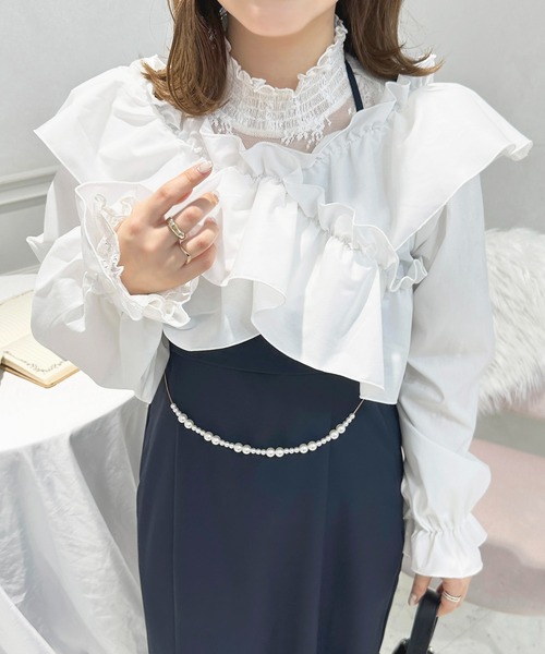 apres jour(アプレジュール)の「パールベルト付きキャミワンピース【ZOZOTOWN限定アイテム】(ワンピース・レディース・ブラック/ネイビー/ピンクベージュ・フリー/X-LARGE)」の12枚目の写真
