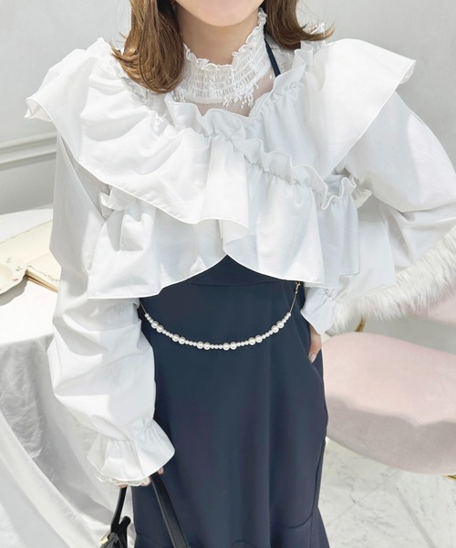 apres jour(アプレジュール)の「パールベルト付きキャミワンピース【ZOZOTOWN限定アイテム】(ワンピース・レディース・ブラック/ネイビー/ピンクベージュ・フリー/X-LARGE)」の13枚目の写真