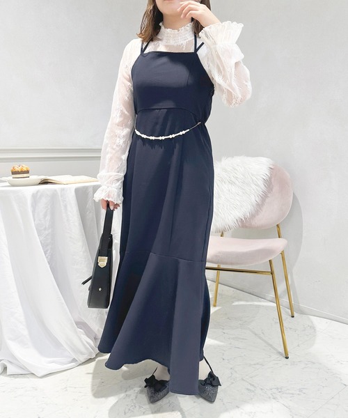 apres jour(アプレジュール)の「パールベルト付きキャミワンピース【ZOZOTOWN限定アイテム】(ワンピース・レディース・ブラック/ネイビー/ピンクベージュ・フリー/X-LARGE)」の17枚目の写真