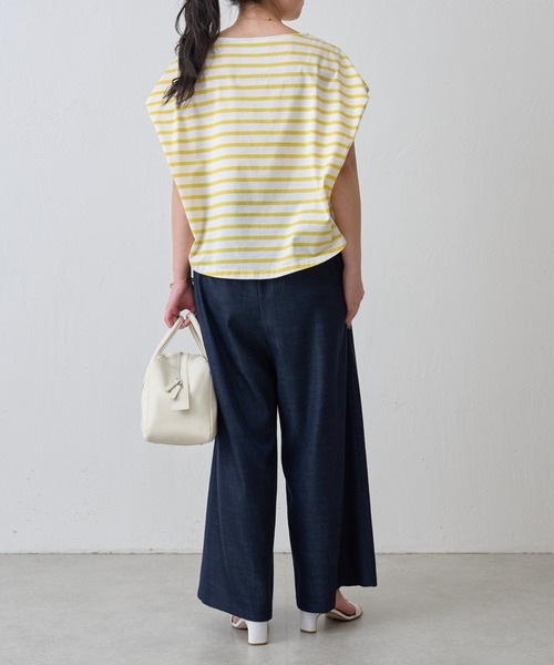 BEARDSLEY（ビアズリー）の「ボーダーマルTee（Tシャツ/カットソー・レディース・ブラック/イエロー・FREE）」の4枚目の写真