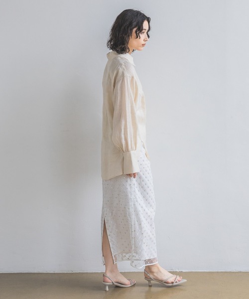 A part by（アパートバイ）の「フレンチリネンシャツ（シャツ/ブラウス・レディース・ライトベージュ/グレー系その他4/イエロー/ブラック・FREE）」の7枚目の写真