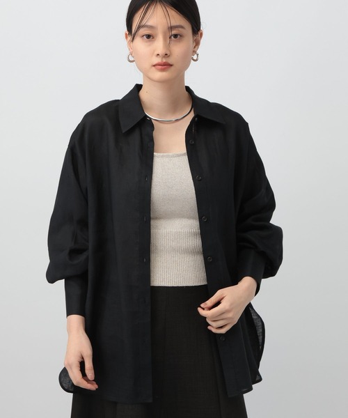 A part by（アパートバイ）の「フレンチリネンシャツ（シャツ/ブラウス・レディース・ライトベージュ/グレー系その他4/イエロー/ブラック・FREE）」の17枚目の写真