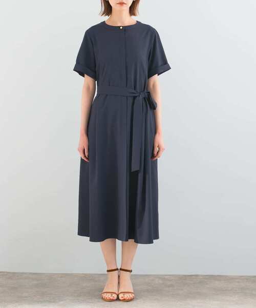 URBAN RESEARCH ROSSO WOMEN（アーバンリサーチ　ロッソ）の「Aラインショートスリーブワンピース（ワンピース・レディース・グレー系その他/ライトカーキ/ネイビー・FREE）」の15枚目の写真