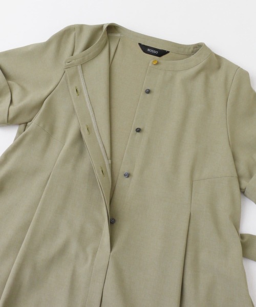 URBAN RESEARCH ROSSO WOMEN（アーバンリサーチ　ロッソ）の「Aラインショートスリーブワンピース（ワンピース・レディース・グレー系その他/ライトカーキ/ネイビー・FREE）」の21枚目の写真